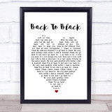 Back To Black Amy Winehouse Heart Quote Song Lyric Print