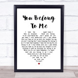 Bryan Adams You Belong To Me Heart Song Lyric Quote Print