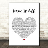 Jason Mraz Have It All Heart Song Lyric Quote Print
