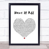 Jason Mraz Have It All Heart Song Lyric Quote Print