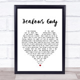 John Lennon Jealous Guy Heart Song Lyric Quote Print