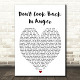 Don't Look Back In Anger Oasis Heart Quote Song Lyric Print