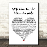 My Chemical Romance Welcome To The Black Parade Heart Song Lyric Quote Print