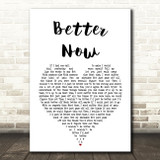 Rascal Flatts Better Now Heart Song Lyric Quote Print