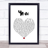 A Great Big World You White Heart Song Lyric Print