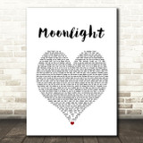 Ali Gatie Moonlight White Heart Song Lyric Print