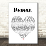 The Killers Human Heart Song Lyric Quote Print