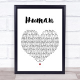 The Killers Human Heart Song Lyric Quote Print