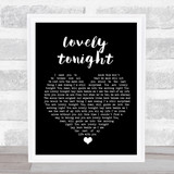 Joshua Radin Lovely tonight Black Heart Song Lyric Print