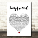 Big Time Rush Boyfriend White Heart Song Lyric Print