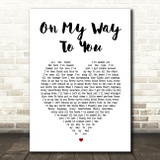 Cody Johnson On My Way To You White Heart Song Lyric Print