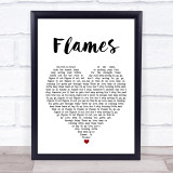 David Guetta & Sia Flames White Heart Song Lyric Print