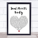 Death Cab For Cutie Soul Meets Body White Heart Song Lyric Print