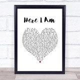 Dolly Parton & Sia Here I Am White Heart Song Lyric Print
