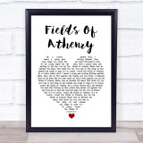Dropkick Murphys Fields Of Athenry White Heart Song Lyric Print
