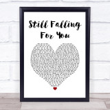 Ellie Goulding Still Falling For You White Heart Song Lyric Print