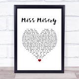 Elliott Smith Miss Misery White Heart Song Lyric Print