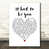Frank Sinatra It had to be you White Heart Song Lyric Print