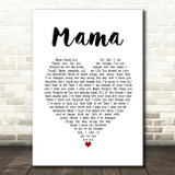 Il Divo Mama White Heart Song Lyric Print