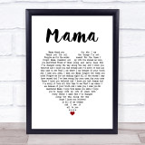 Il Divo Mama White Heart Song Lyric Print