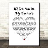 Joe Brown I'll See You In My Dreams White Heart Song Lyric Print