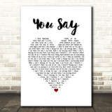 Lauren Daigle You Say White Heart Song Lyric Print