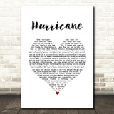 Luke Combs Hurricane White Heart Song Lyric Print