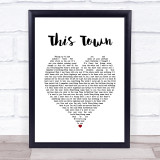 Niall Horan This Town White Heart Song Lyric Print