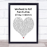 Ronnie hilton Windmill In Old Amsterdam (I saw a mouse) White Heart Song Print