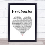 Something Corporate Konstantine White Heart Song Lyric Print