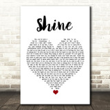 Take That Shine White Heart Song Lyric Print