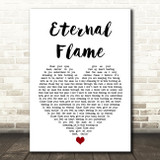 The Bangles Eternal Flame White Heart Song Lyric Print