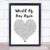 Westlife World Of Our Own White Heart Song Lyric Print