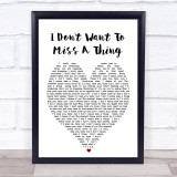 I Don't Want To Miss A Thing Aerosmith Heart Quote Song Lyric Print