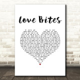 Def Leppard Love Bites White Heart Song Lyric Music Art Print