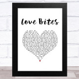 Def Leppard Love Bites White Heart Song Lyric Music Art Print