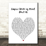 Alicia Keys Empire State of Mind (Part II) White Heart Song Lyric Music Art Print