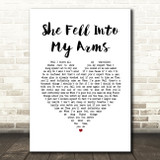 Ed Harcourt She Fell Into My Arms White Heart Song Lyric Music Art Print