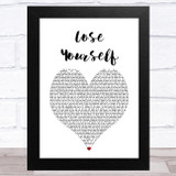 Eminem Lose Yourself White Heart Song Lyric Music Art Print