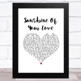 Eric Clapton Sunshine Of Your Love White Heart Song Lyric Music Art Print