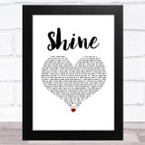 Gabrielle Shine White Heart Song Lyric Music Art Print