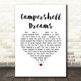 Grandaddy Campershell Dreams White Heart Song Lyric Music Art Print