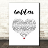 Harry Styles Golden White Heart Song Lyric Music Art Print