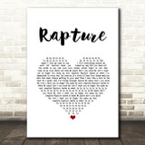 iiO Rapture White Heart Song Lyric Music Art Print