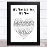 Joe Dolan It's You, It's You,It's You White Heart Song Lyric Music Art Print