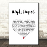 Kodaline High Hopes White Heart Song Lyric Music Art Print