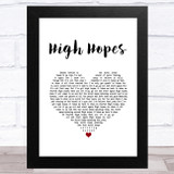 Kodaline High Hopes White Heart Song Lyric Music Art Print
