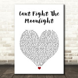 LeAnn Rimes Cant Fight The Moonlight White Heart Song Lyric Music Art Print