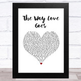 Lemar The Way Love Goes White Heart Song Lyric Music Art Print