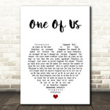 Lion King 2 One Of Us White Heart Song Lyric Music Art Print